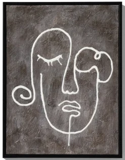 casaNOVA Wandgemälde Bild GESICHT I 31,5 x 41,5 cm Leinwand/Kunststoffrahmen