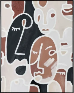 casaNOVA Wandgemälde Bild GESICHTER 71,5 x 91,5 cm Leinwand/Kunststoffrahmen