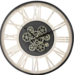 casaNOVA Wanduhr 57 cm schwarz /beige