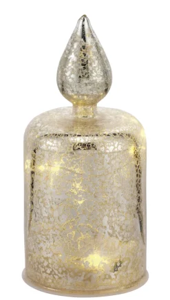 casaNOVA Weihnachten LED Lichtobjekt Kerze 17 cm silberfarbig