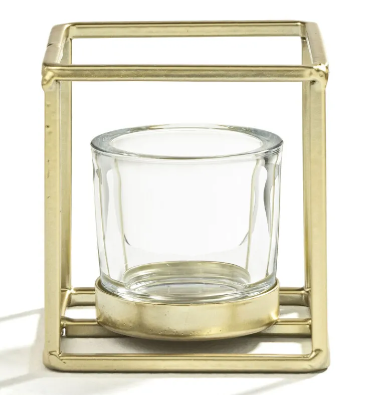 casaNOVA Windlicht 10 cm goldfarbig