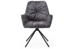 CASAVANTI Armlehndrehstuhl Samtvelours schwarz