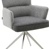 CASAVANTI Armlehnenstuhl TAIGA Grau/Edelstahl gebürstet