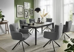 CASAVANTI Armlehnenstuhl MADRID Bezug Cord grau