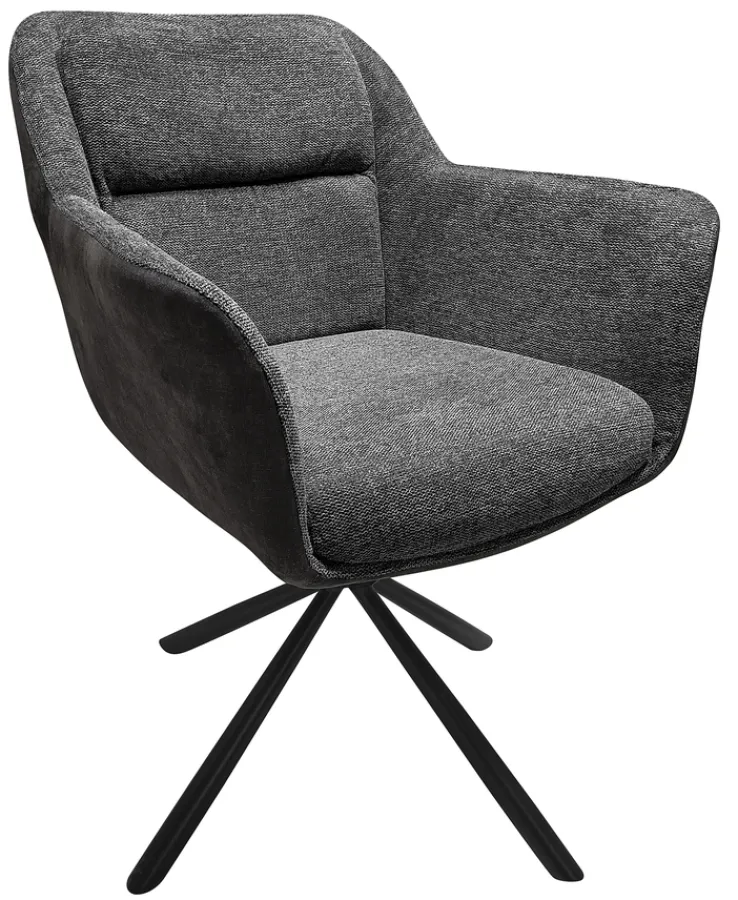 CASAVANTI Armlehnstuhl DELUNA 2er Set grau/schwarz