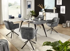 CASAVANTI Armlehnstuhl DELUNA 2er Set grau/schwarz