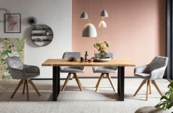 CASAVANTI Armlehnstuhl Samtvelours grau/braun