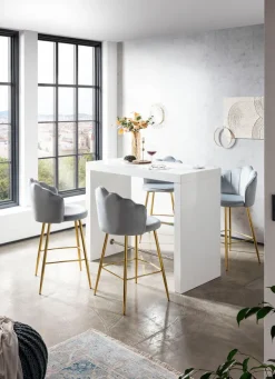 CASAVANTI Barhocker 2er Set hellgrau