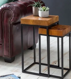 CASAVANTI Beistelltisch 2er-Set braun/schwarz