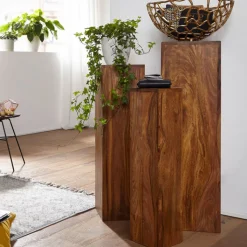CASAVANTI Beistelltisch 3er-Set Sheesham braun