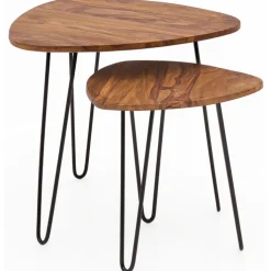 CASAVANTI Beistelltisch 2er-Set schwarz/braun