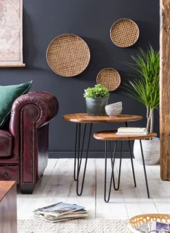 CASAVANTI Beistelltisch 2er-Set schwarz/braun