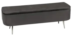 CASAVANTI Bettbank 120 x 42 cm dunkelgrau/silberfarbig
