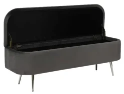 CASAVANTI Bettbank 120 x 42 cm dunkelgrau/silberfarbig