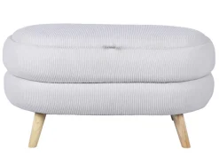 CASAVANTI Bettbank Holzfüße massiv Cord 48,5 x 87 x 46 cm Braun/Beige