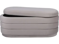 CASAVANTI Bettbank oval 104 x 44 x 44 cm Samt Grau