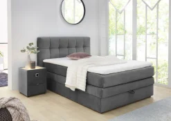 CASAVANTI Boxspringbett AMY 140 x 200 cm grau