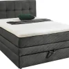 CASAVANTI Boxspringbett AMY 120 x 200 cm Cord grau