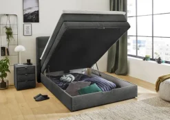 CASAVANTI Boxspringbett AMY 120 x 200 cm Cord grau