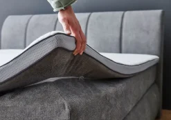 CASAVANTI Boxspringbett MALIN 180 x 200 cm grau