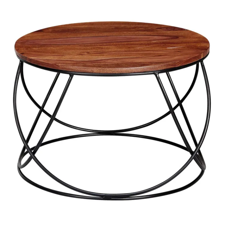 CASAVANTI Couchtisch 60 x 60 cm Sheesham massiv/schwarz