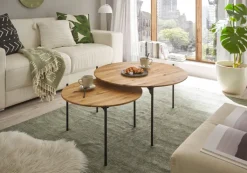 CASAVANTI Couchtisch ASSUAN 55x55 cm Metall Eiche