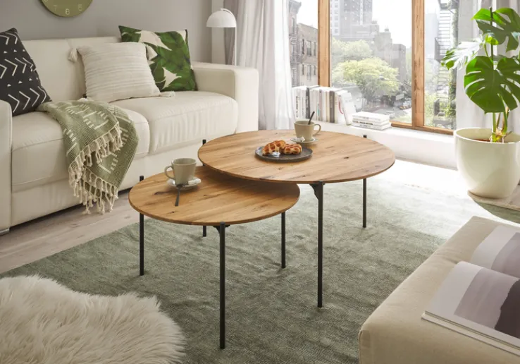 CASAVANTI Couchtisch ASSUAN 55x55 cm Metall Eiche