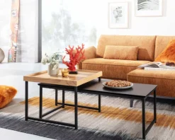 CASAVANTI Couchtisch 2er Set Schwarz/ Eiche