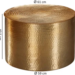 CASAVANTI Couchtisch rund 61 x 40,5 cm Metall Goldfarbig