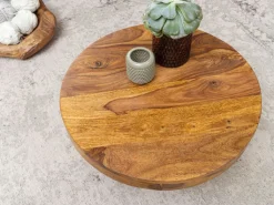 CASAVANTI Couchtisch rund 60 x 60 cm Sheesham Massivholz