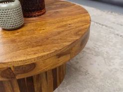CASAVANTI Couchtisch rund 60 x 60 cm Sheesham Massivholz