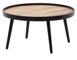 CASAVANTI Couchtisch rund 76 cm Schwarz/ Eiche