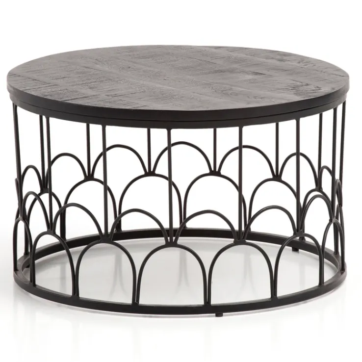 CASAVANTI Couchtisch 60x36 cm Massivholz Mango schwarz