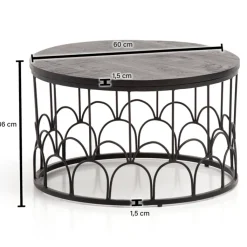 CASAVANTI Couchtisch 60x36 cm Massivholz Mango schwarz