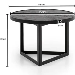 CASAVANTI Couchtisch 58x40 cm Massivholz Mango schwarz