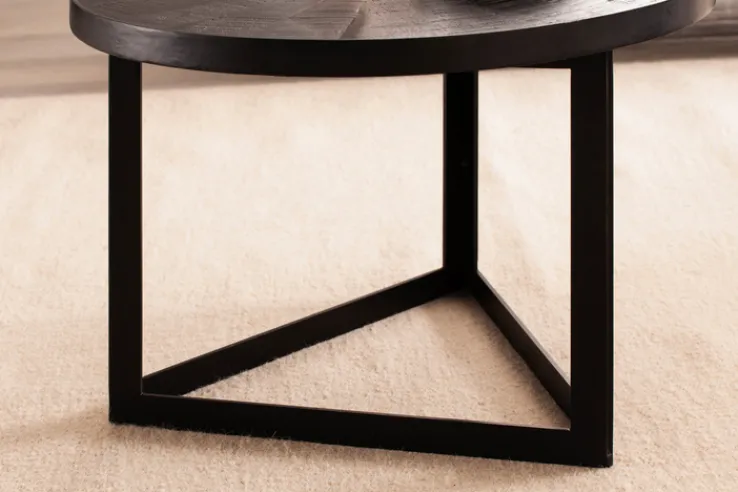 CASAVANTI Couchtisch 58x40 cm Massivholz Mango schwarz