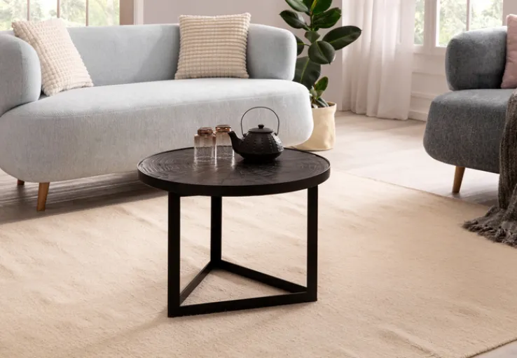 CASAVANTI Couchtisch 58x40 cm Massivholz Mango schwarz