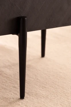 CASAVANTI Couchtisch 64x35 cm Steinoptik/Metall Anthrazit/schwarz