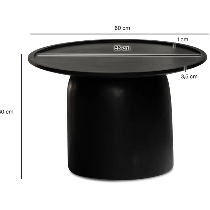 CASAVANTI Couchtisch 60x40 cm Massivholz Mango schwarz