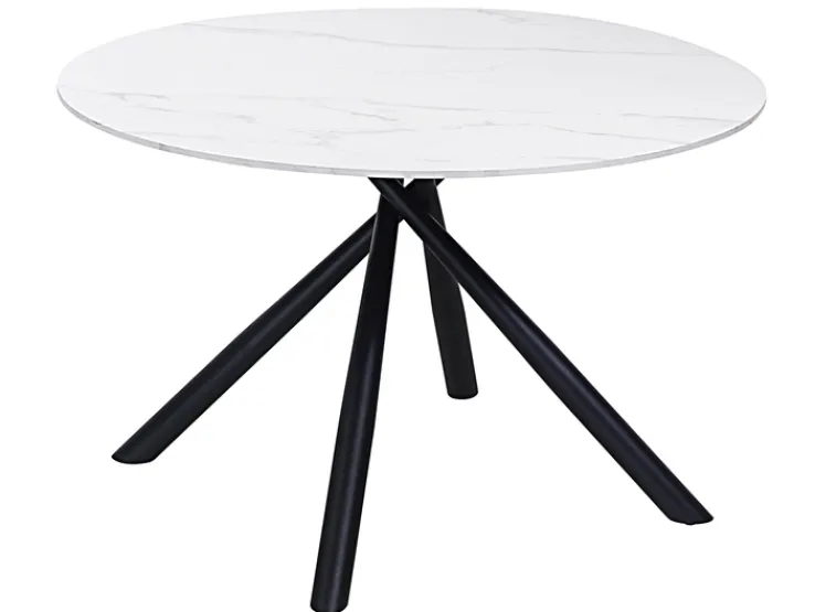 CASAVANTI Esstisch Ø 120 cm weiß/schwarz