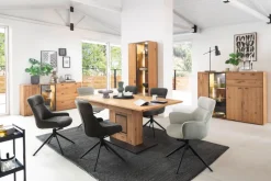 CASAVANTI Esstisch ASSINI 180(230)x100 cm Ast/Balkeneiche Anthrazit