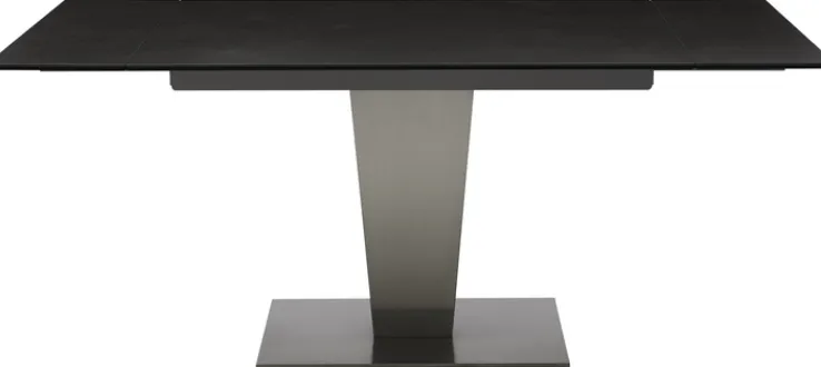 CASAVANTI Esstisch DIONE 120(180) x 80 cm Glaskeramik/Edelstahl gebürstet