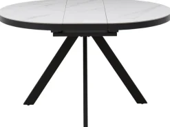 CASAVANTI Esstisch LINUS 100(130) x 100 cm Keramik weiß/anthrazit