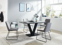 CASAVANTI Esstisch MIA 135 x 80 cm Metall/Zement-Optik