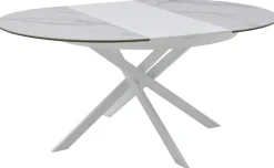 CASAVANTI Esstisch PLAZZA 120-170 x 76 cm weiß/Keramikoptik