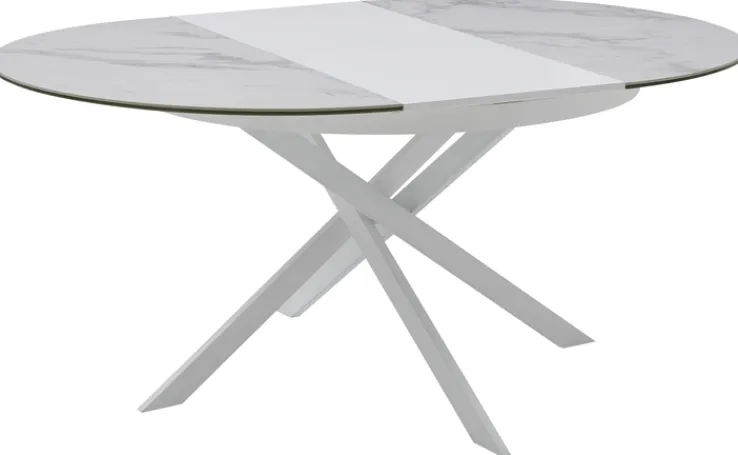 CASAVANTI Esstisch PLAZZA 120-170 x 76 cm weiß/Keramikoptik