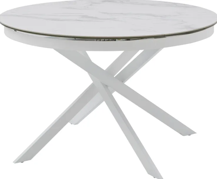 CASAVANTI Esstisch PLAZZA 120-170 x 76 cm weiß/Keramikoptik