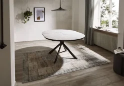 CASAVANTI Esstisch rund DEVENTER 120-160 cm hellgrau