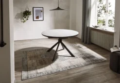 CASAVANTI Esstisch rund DEVENTER 120-160 cm hellgrau