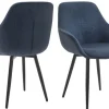 CASAVANTI Esszimmerstuhl 2er Set dunkelblau/schwarz
